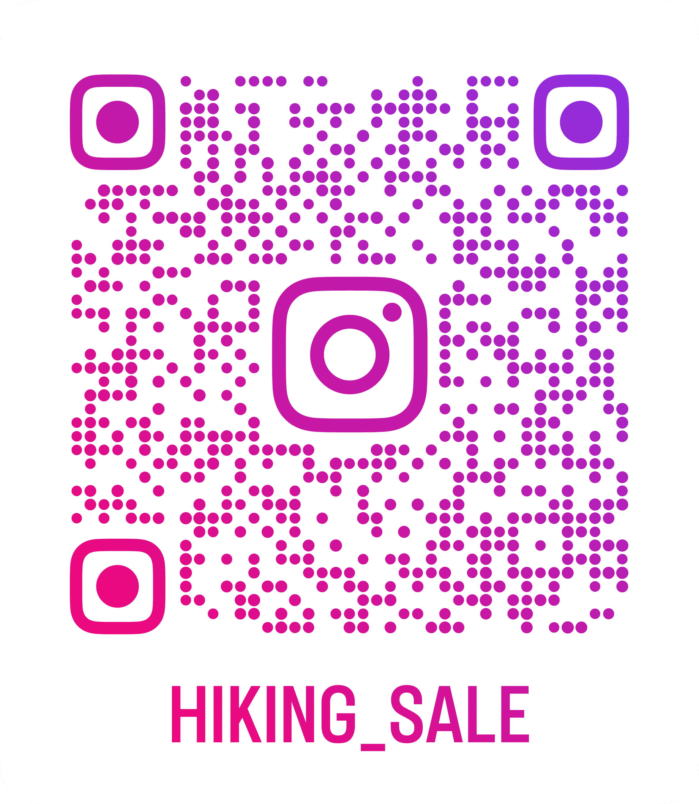 Escanea para seguirnos en Instagram @hiking_sale